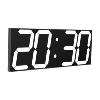 Bild av CHKOSDA LED klocka digital stor väggklocka med 18 tums skärm, nedräkningsklocka 8 justerbara ljusstyrkor, 16 alarm, 12/24 timmars visning, temperatur och kalendervisning （Weiß）