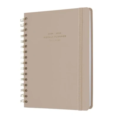 Bild av Kokonote A5 Academic Diary 2025 2026 Week To View Misty Beige Planner With Stickers, Student Essentials For University, Back School Supplies