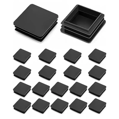 Bild av QWORK® 20 st 50 x mm lamellpluggar för fyrkantigt rör, fyrkantig svart plastpluggspets rörrör, polyetylenplast, ändpluggar