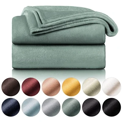 Bild av Blumtal Fleecefilt 270 x 230 OEKO TEX® Certified Green Throw, Sofffilt, Cocooningfilt Tjock, mjuk och varm Hög kvalitet