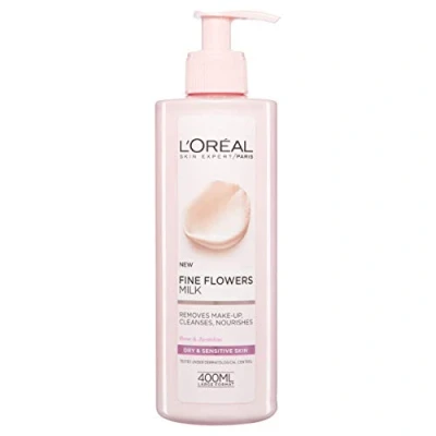 Bild av L&#039;Oreal Paris Fine Flowers Rengöring Mjölk Lotion Sminkborttagare Torr Känslig Hud 400 ml