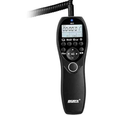Bild av ayex Timer fjärrutlösare AX 3 kompatibel med Nikon DC2 zB Z7 Z6 D7500 D7200 D7100 D610 D600 D90 D5600 P7700 Low/High Speed seriebilder, långtidsexponering glödlampa och tidsstyrd utlösning