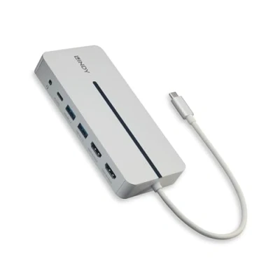 Bild av Lindy DST Mx Duo USB C Mini Laptop/MacBook dockningsstation 2 x HDMI 4K, PD 3.0 100 W, 3.2 Gen 1, Gigabit Ethernet, Ljud