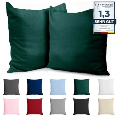 Bild av Dreamzie Kuddfodral 60x60 Renforcé Bomull (Set om 2) Kijani Tätt vävd med 57 trådar/cm² Kudde 60 x cm Oeko Tex certifierad