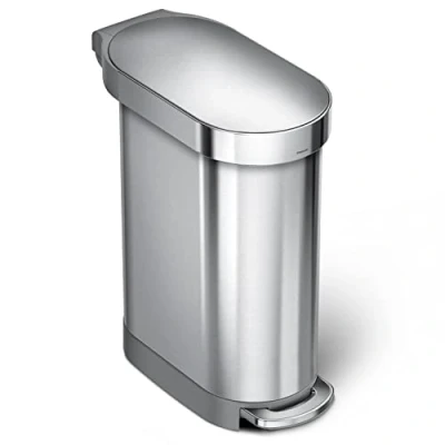 Bild av Simplehuman 45L smal pedalhink, borstat rostfritt stål
