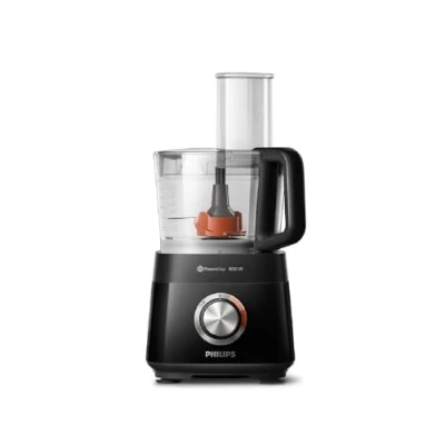 Bild av Philips Kompakt Matberedare &amp; Blender, Motor på 800W, 29 Funktioner, 5 Portioner, 2.1L Skål, PowerChop Teknik, Blad i Rostfritt Stål, Svart (HR7510/00)