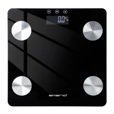 Bild av EMERIO Digital personlig våg mäter kroppsfett muskelmassa benmassa BMI sensorer med hög precision inkl. 2 x AAA batterier max. 180 kg minnesfunktion automatisk av 28 cm