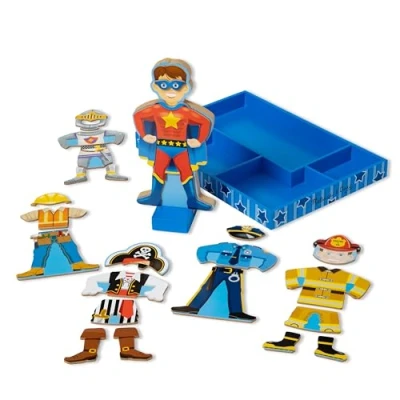 Bild av Melissa &amp; Doug Billy magnetisk påklädningsdocka i trä , Leksak för låtsaslek Kognitiv förmåga 3+ Present till pojke eller flicka