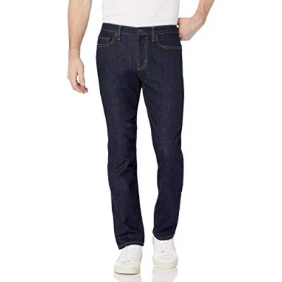 Bild av Amazon Essentials Men&#039;s Jeans med hög stretch smal passform, Skölj, 34W / 33L
