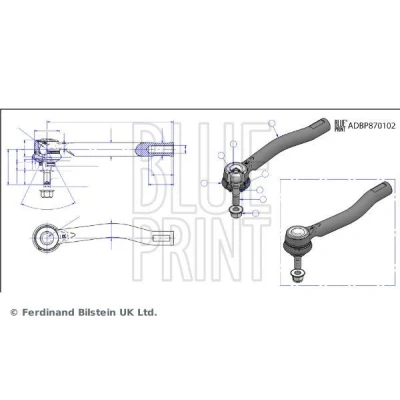 Bild av BLUE PRINT ADBP870106 Styrled framaxel höger med låsmutter NISSAN: Leaf I, NV200 Skåpbil / Kombi, II