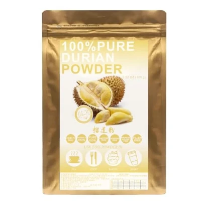 Bild av Plant Gift 100% Pure Natural Durian Powder 榴莲粉 Måltidspulver, frystorkad, DurianJuicepulver, Glutenfri, frystorkad Icke GMO &amp; Vegan 100G durianfruktpulver