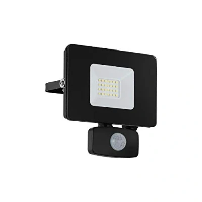 Bild av Eglo LED utomhusstrålkastare Faedo 3, 1 ljuskälla utomhu inklusive rörelsedetektor, aluminiumsensor väggspotlight, färg: vit, glas: klar, 20 watt, IP44