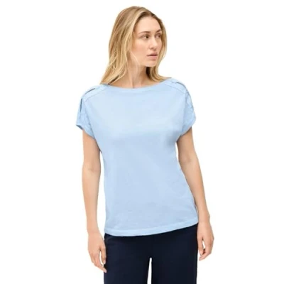 Bild av Cecil MIT Knopfdetail Tshirt med print, Storlek: Small, Blau