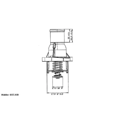 Bild av WAHLER 4357.92D Thermostat d&#039;eau 92 avec joint d&#039;étanchéite OPEL: Corsa D 3/5 portes, Meriva A, Zafira B, FIAT: Stilo Multi Wagon