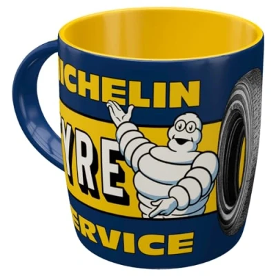 Bild av Nostalgic Art Kaffemugg i retrostil, 330 ml, Michelin Tyre Service Presentidé för motorälskare, kopp av keramik, vintagedesign