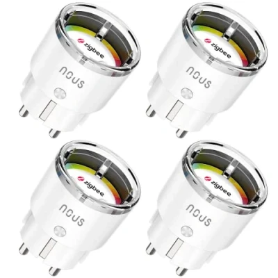 Bild av ZigBee uttag smart kontakt med Alexa, strömförbrukning, elmätare, timer, överspänningsskydd och app fjärrstyrning. Tillbehör för Amazon Echo, Google Home, Tuya, HUB krävs Nous A1Z (Pack of 4)