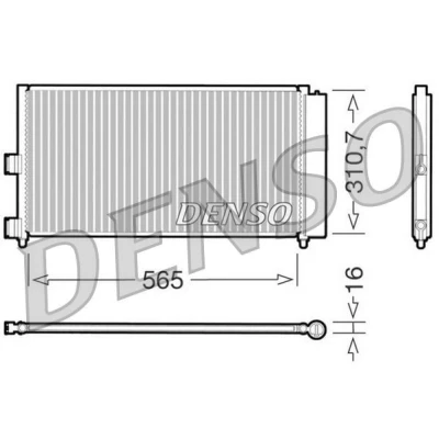 Bild av DENSO DCN09070 Condenseur De Clim avec déshydrateur 565x310.7x16 R 134a 565 FIAT: Grande Punto 3/5 portes, II Idea
