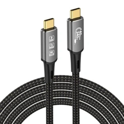 Bild av CABLEDECONN USB4 Thunderbolt 4 8K USB C M/M 240 W snabbladdning 40 Gbps dataöverföringstråd Ultra HD 7680 x 4320 @60Hz 4K @144Hz videokabel kompatibel med olika enheter (0,5 m 0,5 m)