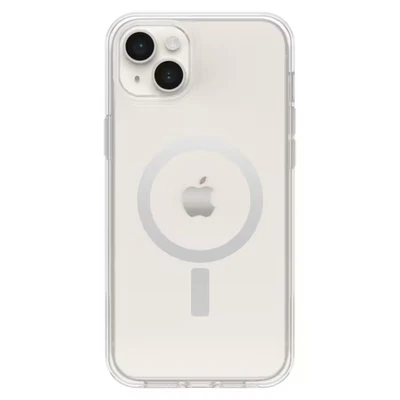 Bild av OtterBox Symmetry+ Clear skal för iPhone 14 Plus MagSafe, stöttåligt, fallsäkert, skyddande tunt skal, testad till militärstandard x3, antimikrobiellt skydd, Klar