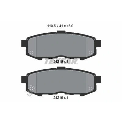 Bild av TEXTAR 2421501 Jeu de plaquettes frein avec indicateur d&#039;usure MAZDA: MPV 2