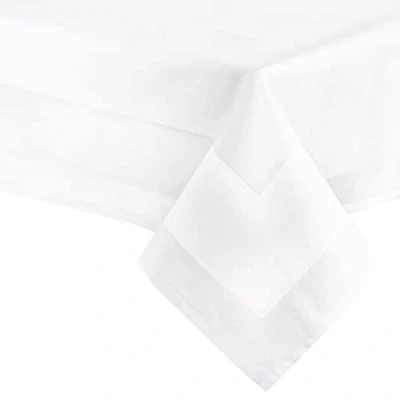 Bild av ZOLLNER Vit bordsduk rektangulär bomull, 140 x 180 cm, med satäng