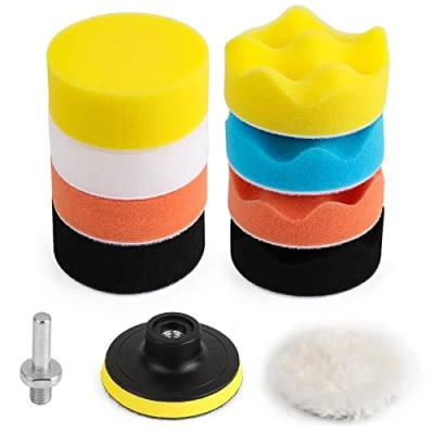 Bild av Kshineni 80mm 11 Stycken Poleringskudder für Bil, Poleringssvampar, Svamp Buff Dynor Set Kit med M10 Borradapter, Sammansatt Bilpolering, Poleringsvax för Slipning, Polering och Vaxning Av Bilar Möbler