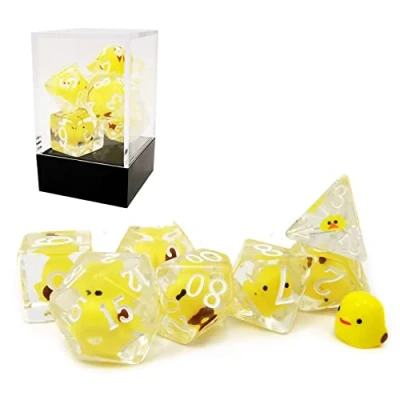 Bild av Bescon Yellow Chicken RPG Dice set of 7, Novelty Polyhedral Game