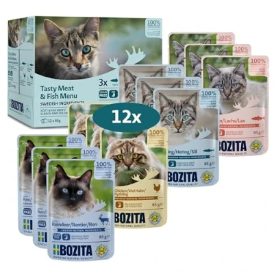 Bild av Bozita Feline Meat &amp; Fish in Sauce Multibox 1,02 kg