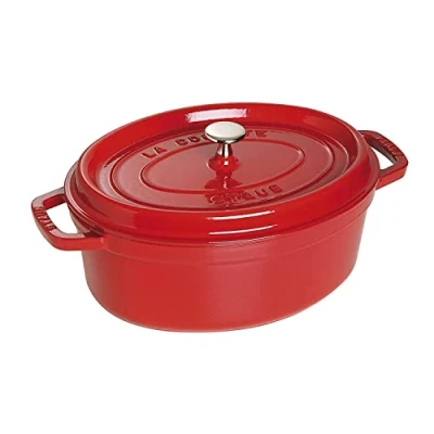 Bild av STAUB emaljerad gjutjärnsgryta/Cocotte, ovalformad, diameter: 31 cm, 5,5 l, Körsbärsröd