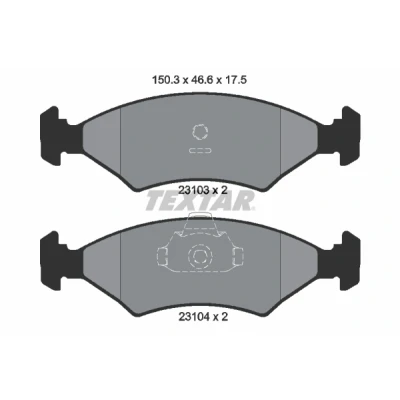 Bild av TEXTAR 2310301 Jeu de plaquettes frein non préparé pour indicateur d&#039;usure FORD: FIESTA 4, Puma, 3, TVR: Chimaera Cabriolet