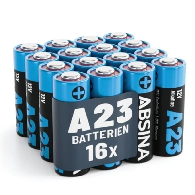Bild av ABSINA 16 x batteri A23 för garageportsöppnare och mycket mer 23 A 12 V alkaliskt läckagesäker med lång hållbarhet