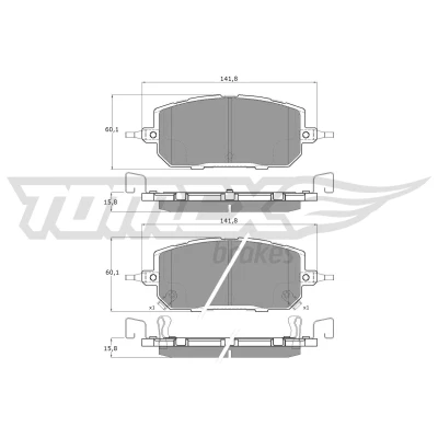Bild av TOMEX brakes TX 60 28 Jeu de plaquettes frein Essieu avant avec indicateur d&#039;usure