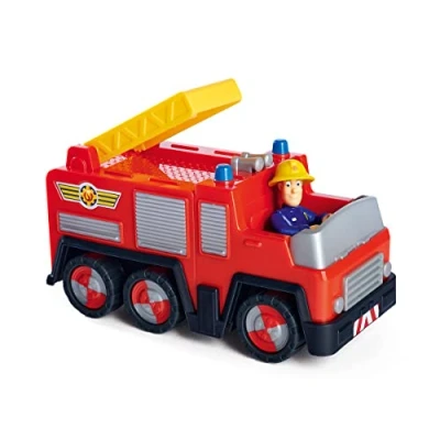 Bild av Simba 109252505 Brandman Sam Jupiter, barnversion, med figur 7 cm, leksaksbil 17 brandbil, från 3 år, gul