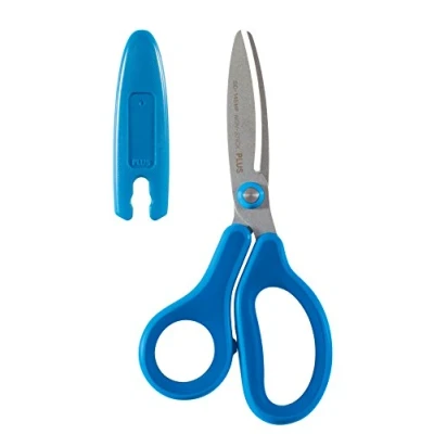 Bild av PLUS Japan, Sax Fitcut Curve Kids i blått för högerhänta användare, 1 pack (1 x sax)