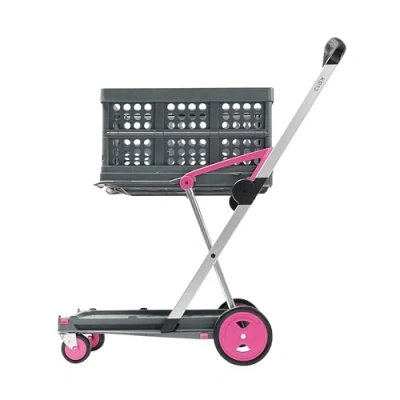 Bild av CLAX® Handvagn Transportvagn plattformsvagn vagn inklusive vikbar låda rosa