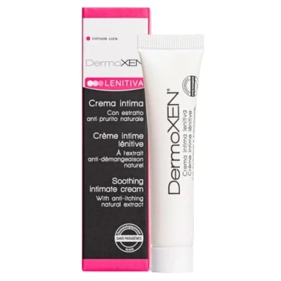 Bild av DERMOXEN Vaginal lugnande intimkräm, användbar vid intim klåda, rodnad, sveda och irritation. Naturlig effekt, kliniskt testad, utan kortison. 20 ml