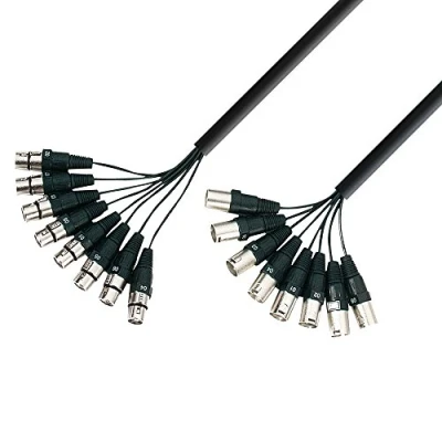 Bild av Adam Hall Cables K3L8MF0300 3 stjärnserien multicore kabel (8 x XLR hane till 8 hona, m)
