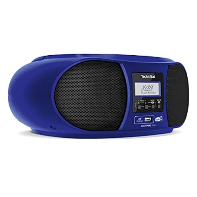 Bild av TechniSat DIGITRADIO 1990 Stereo boombox med DAB+/FM radio och CD spelare (Bluetooth ljudstreaming, hörlursuttag, USB, AUX ing,laddningsfunktion, klocka, 2 x 1,5 watt utgångseffekt) blå