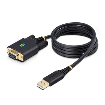 Bild av StarTech.com 1 m (3 fot) USB till noll modem seriell adapterkabel, COM behållning, FTDI, A RS232, utbytbara DB9 skruvar/muttrar