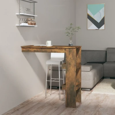 Bild av Barbord väggmonterat rökfärgad 102x45x103,5 cm konstruerat trä