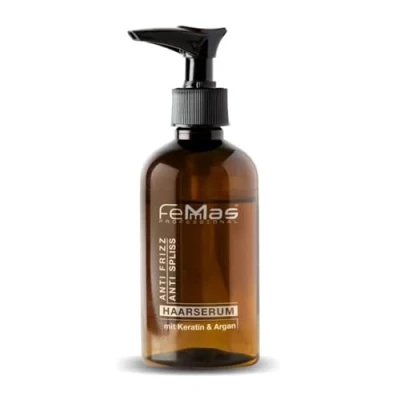 Bild av FemMas Hair Serum Arganolja &amp; Keratin 100 ml I Anti Frizz behandling av torrt, sprött och skadat hår Hårbehandling mot kluvna toppar hårbrott argan glans
