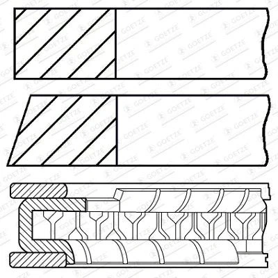 Bild av GOETZE ENGINE 08 447300 00 Jeu De Segments Pistons 67
