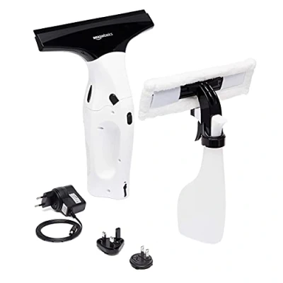 Bild av Amazon Basics Dammsugarset med uppladdningsbart litiumbatteri för fönster, kakel, speglar och duschskärmar, EU/UK/US/JP kontakt ingår, 12,6 x 27,99 33,81 cm