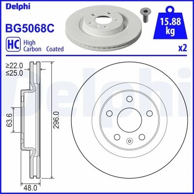 Bild av Bromsskiva DELPHI BG5068C