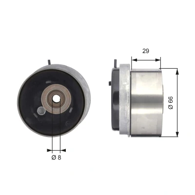Bild av GATES FleetRunner Micro V Stretch Fit T43143 Poulie tendeur, courroie crantée OPEL: Zafira B, Meriva A, Astra H 3/5 portes
