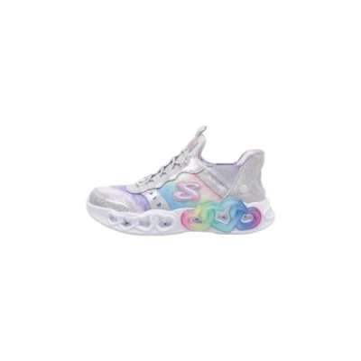 Bild av Skechers Infinite Heart Lights Sneakers silver/multicoloured för barn, Storlek: 32, Silver/multi coloured Konstmaterial/textil