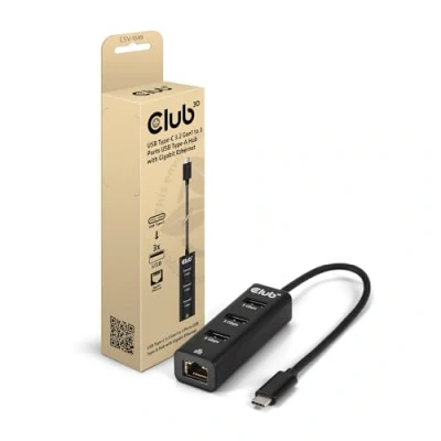 Bild av Club 3D CSV 1549 Hub USB Type C 4 ports porte Svart
