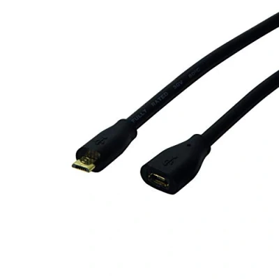 Bild av LogiLink CU0123 USB 2.0 Micro B förlängningskabel svart, 2 m