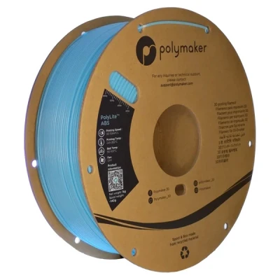 Bild av Polymaker ABS filament 1,75 mm ljusblå ABS, 1 kg värmebeständig kartong spole PolyLite 3D