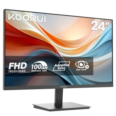 Bild av KOORUI E2412F 24 tums PC skärm, FHD 1 920 x 1080 100Hz bildskärm, Adaptive Sync HDMI 1.4, Eye Care, lutande från 5 till 15, VESA 100 mm